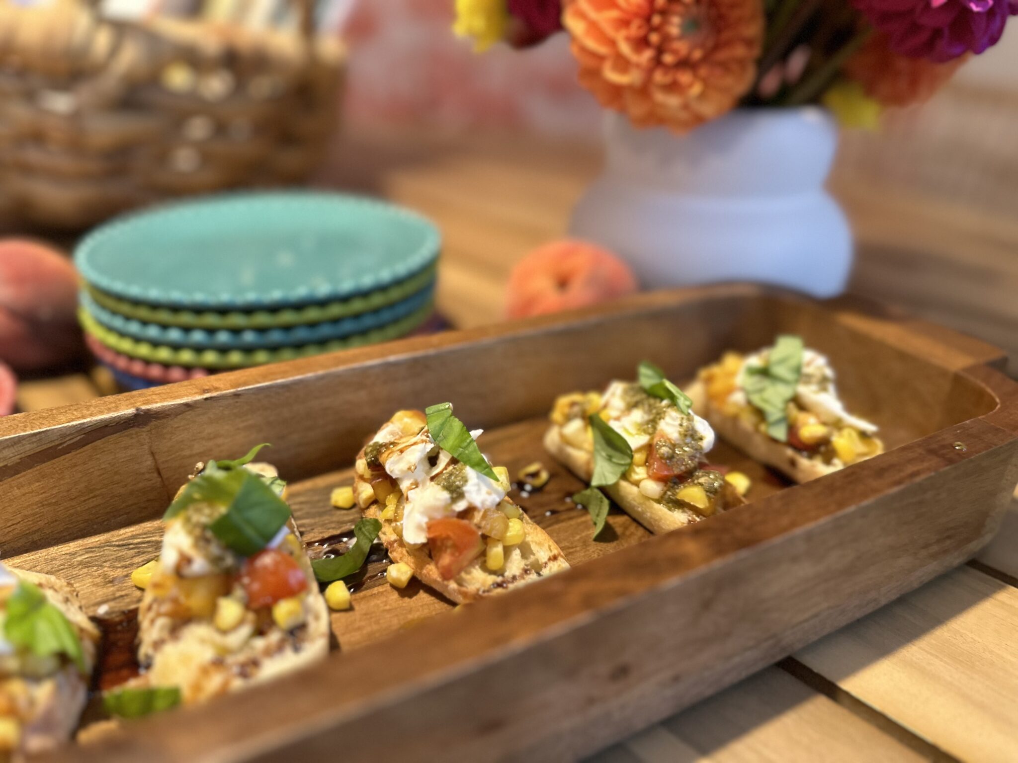 peach bruschetta